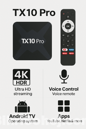 4K Ultra HD স্ট্রিমিং, ভয়েস কন্ট্রোল, আর Android TV Box